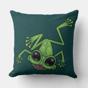 Coussin Joyeuse grenouille verte