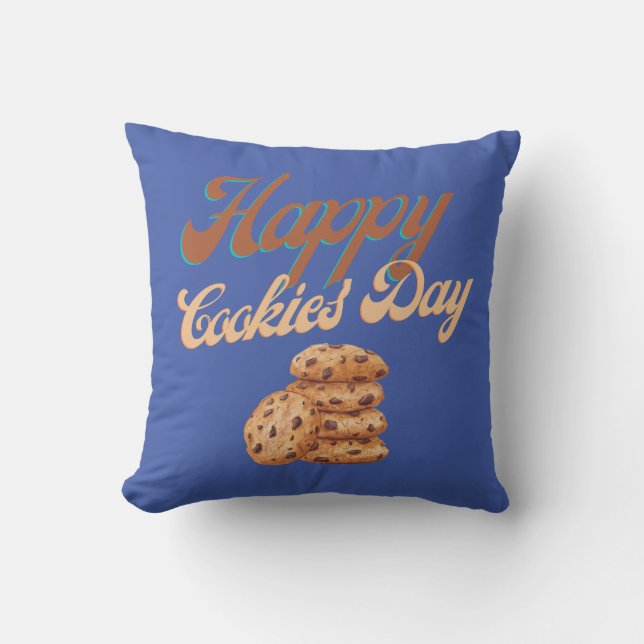 Coussin Joyeuse Journée des cookies, Journée nationale des (Recto)