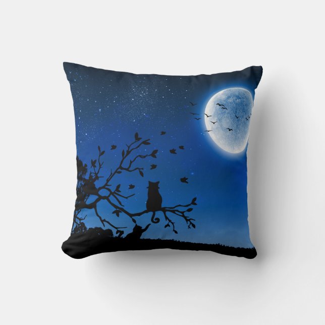 Coussin Joyeuse Journée internationale du chat Chat noir s (Recto)