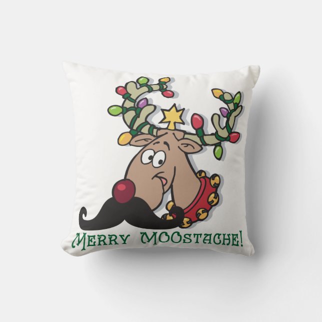 Coussin Joyeuse Moustache Moose (Recto)