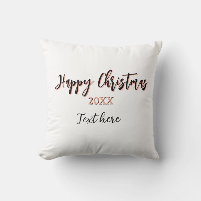 Coussin Joyeuse pêche de Noël noir année nom détails holi (Recto)