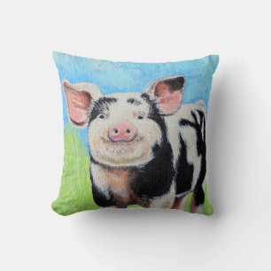 Coussin Joyeuse peinture de petit cochon