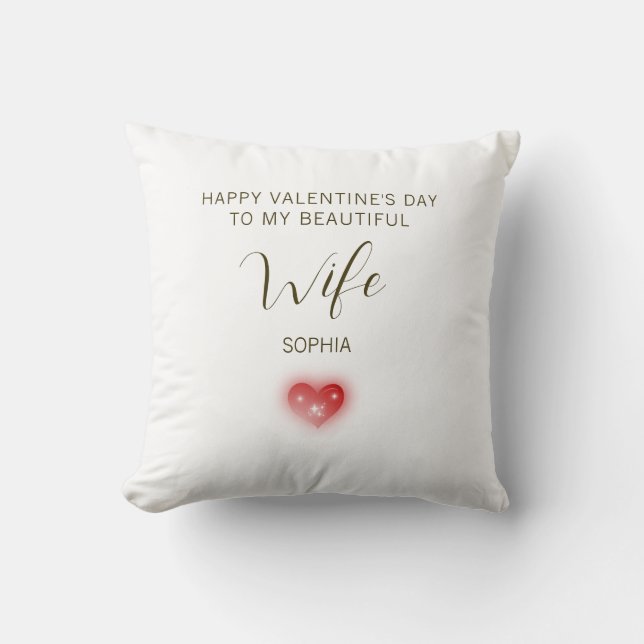Coussin Joyeuse Saint-Valentin à ma belle épouse (Recto)
