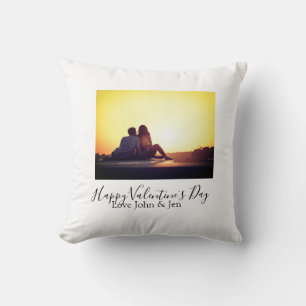Coussin Joyeuse Saint-Valentin amour ajouter nom photo sim