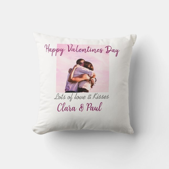 Coussin Joyeuse Saint-Valentin baisers modernes amour ajou (Recto)