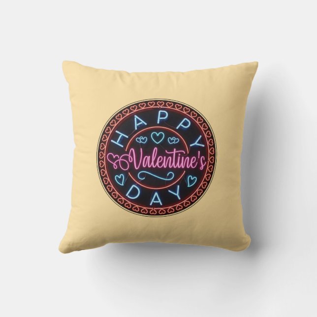 Coussin Joyeuse Saint-Valentin Cercle Design-67128 (Verso)