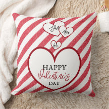 Joyeuse Saint-Valentin Cœurs Rouges Rayures de Cra