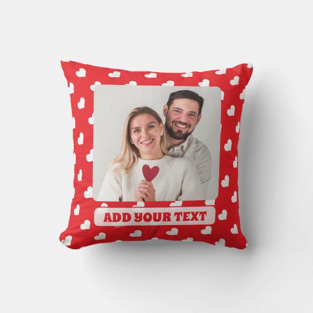 Coussin Joyeuse Saint-Valentin Moderne Motif d'Amour (Recto)
