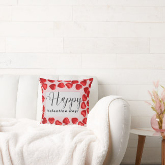 Coussin Joyeuse Saint-Valentin – Motif Cœur Rouge Romantiq