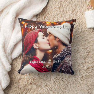 Coussin Joyeuse Saint-Valentin Photo & Noms Personnalisés