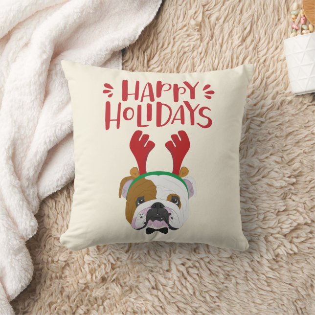 Coussin Joyeuses fêtes - Belle chienne anglaise - Noël (Couverture)