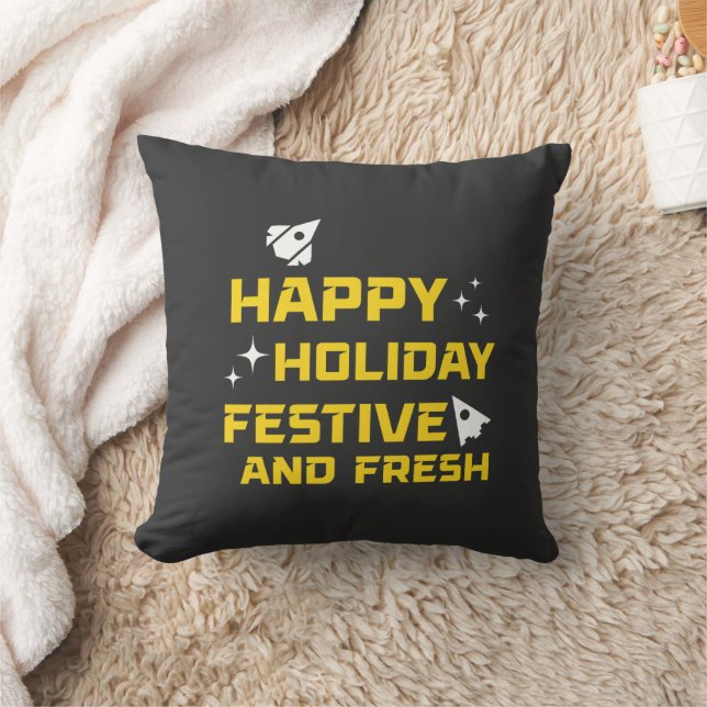 Coussin Joyeuses Fêtes, Festif et Frais (Couverture)