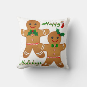 Coussin Joyeuses Fêtes Garçon Fille Biscuit en Pain d'Épic