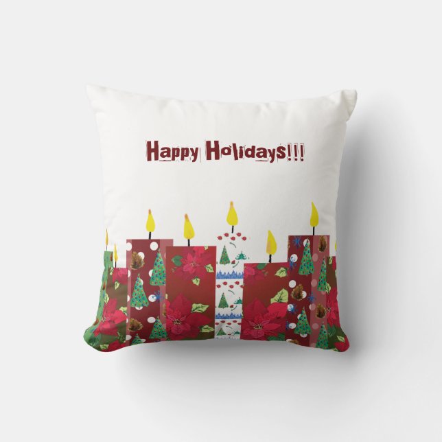Coussin Joyeuses fêtes Noël Lumière (Recto)