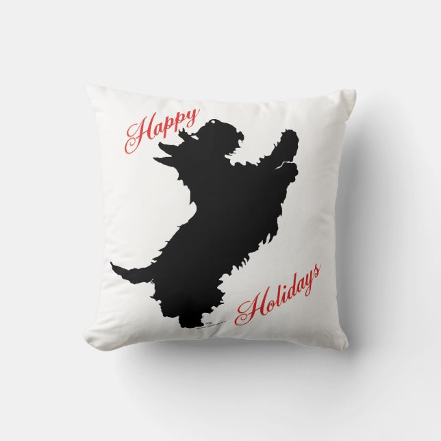 Coussin Joyeuses Fêtes Terrier Écossais (Recto)