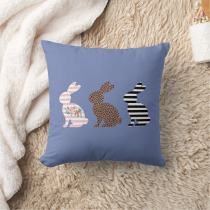 Coussin Joyeuses Pâques Mignon Léopard de Pâques Lapin 