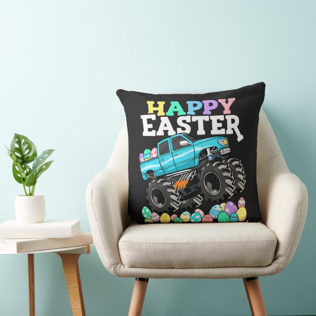 Coussin Joyeuses Pâques Œufs de Pâques de Monster Truck (Chaise)