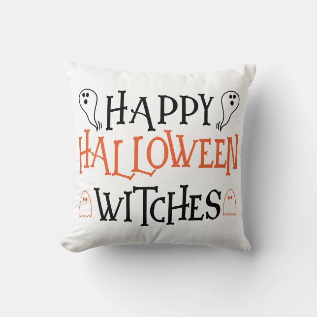 Coussin Joyeuses sorcières Halloween (Recto)