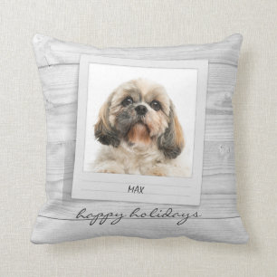 Coussin Joyeuses Vacances Animaux de compagnie Cadre photo