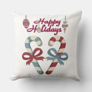 Coussin Joyeuses vacances Sucre de canne coeur