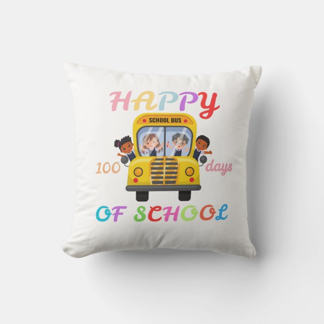 COUSSIN JOYEUX 100 JOURS D'ÉCOLE, RENTRÉE SCOLAIRE (Recto)