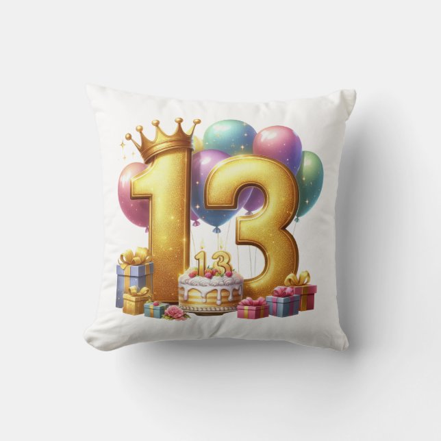 Coussin Joyeux 13e anniversaire (Recto)