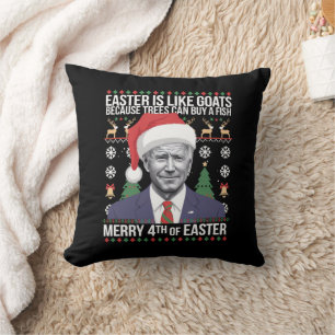 Coussin Joyeux 4 ème de Pâques Funny Biden Vilain Noël