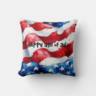 Coussin Joyeux 4 juillet Drapeau Américain