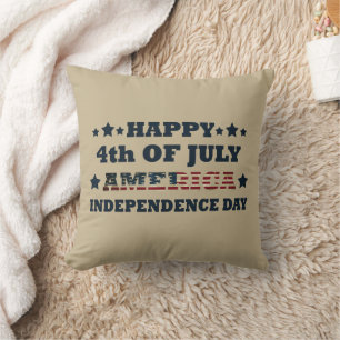 Coussin Joyeux 4 juillet fête de l'indépendance Amérique