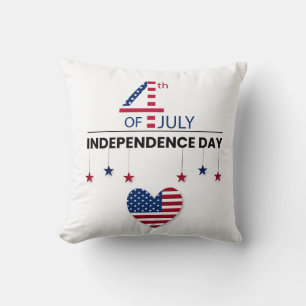 Coussin Joyeux 4 juillet Patriotique Américain Drapeau Jet