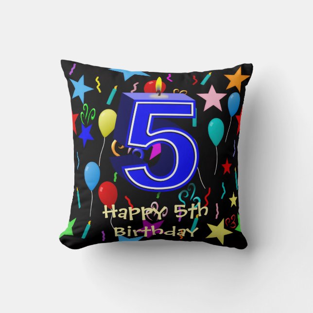 Coussin Joyeux 5e anniversaire  (Recto)