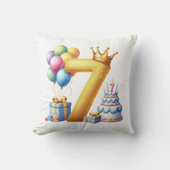Coussin Joyeux 7ème Anniversaire (Recto)