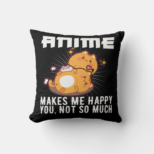 Coussin Joyeux Anime Japonais Anime Lover Otaku Cute Cats (Recto)