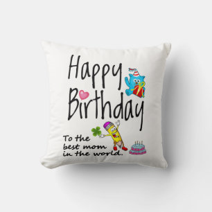 Coussin Joyeux anniversaire à la meilleure maman du monde