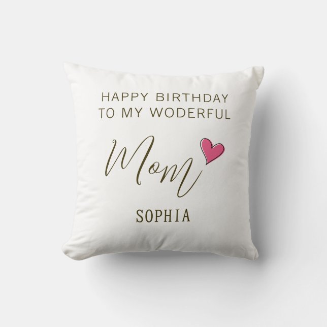 Coussin Joyeux Anniversaire à Ma Merveilleuse Mère – Perso (Recto)