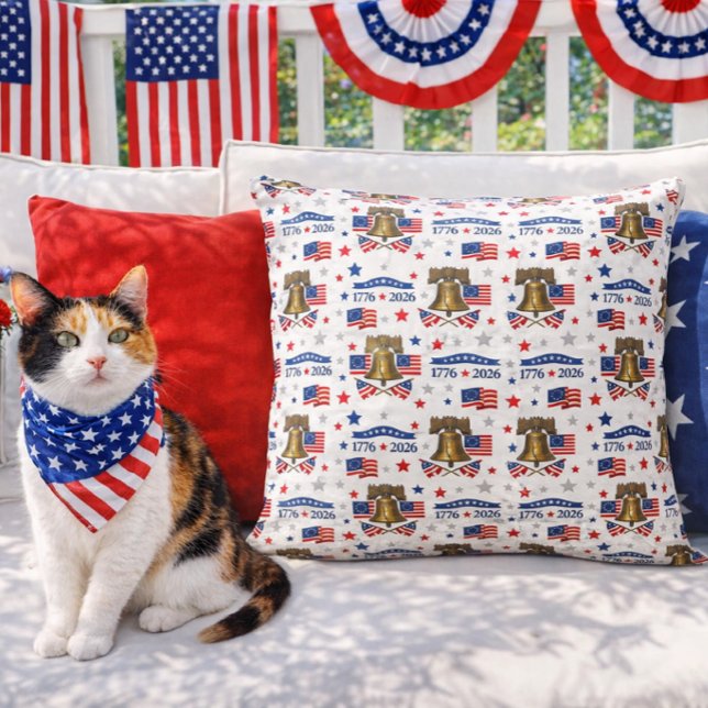 Coussin Joyeux Anniversaire Amérique 250 Ans  (Créateur téléchargé)