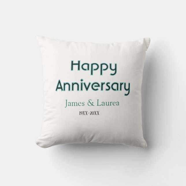 Coussin Joyeux anniversaire de mariage nom date année simp (Recto)