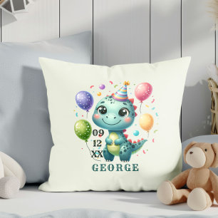 Coussin Joyeux Anniversaire Dinosaure Mignon