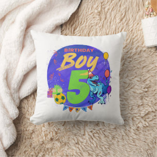 Coussin Joyeux Anniversaire Garçon 5ème Cinquième Annivers