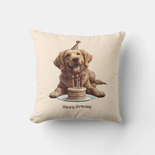 Coussin Joyeux Anniversaire Golden Retriever Chien