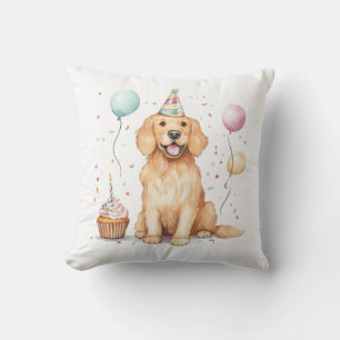 Coussin Joyeux Anniversaire Golden Retriever Chien