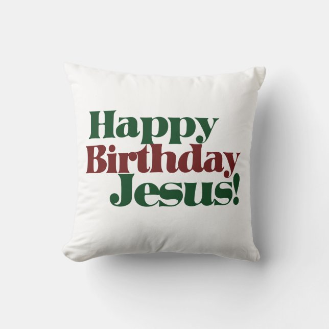 Coussin Joyeux anniversaire Jésus c'est Noël (Recto)