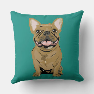 Coussin Joyeux anniversaire - Tan French Bulldog