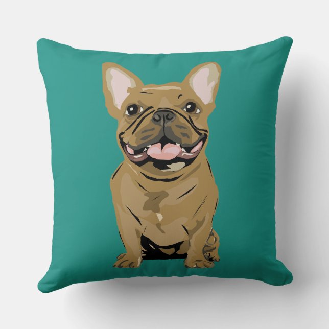 Coussin Joyeux anniversaire - Tan French Bulldog (Verso)