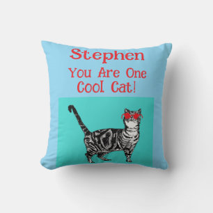 Coussin Joyeux anniversaire Vous Cool Tabby Chat Mens Mari
