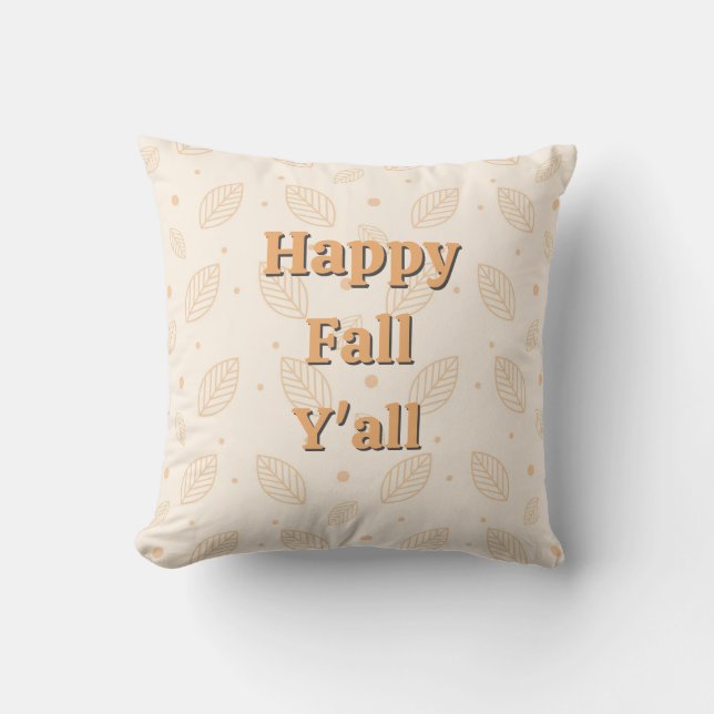 Coussin Joyeux Automne à Tous - Accent de Ferme aux Feuill (Recto)