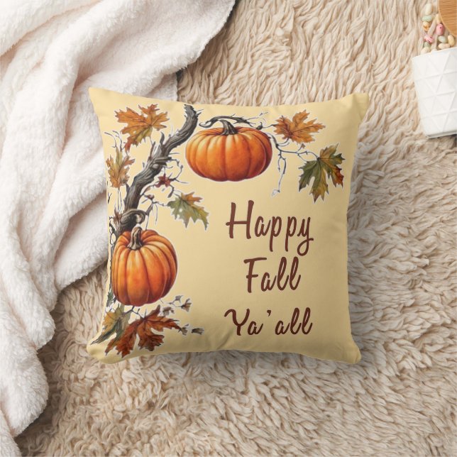 Coussin Joyeux Automne à tous - Citrouille  (Couverture)