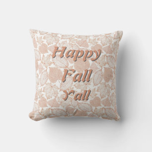 Coussin Joyeux Automne à Tous - Élégant Accent de Feuilles