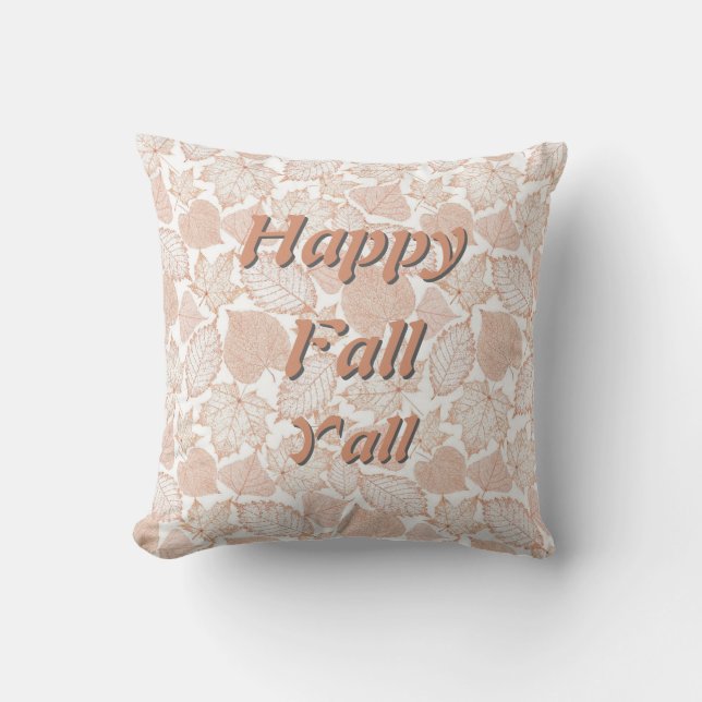 Coussin Joyeux Automne à Tous - Élégant Accent de Feuilles (Recto)
