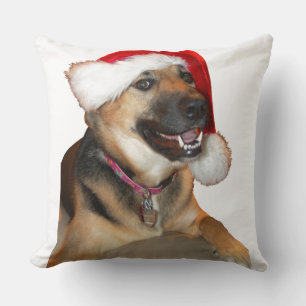Coussin Joyeux berger allemand de Noël